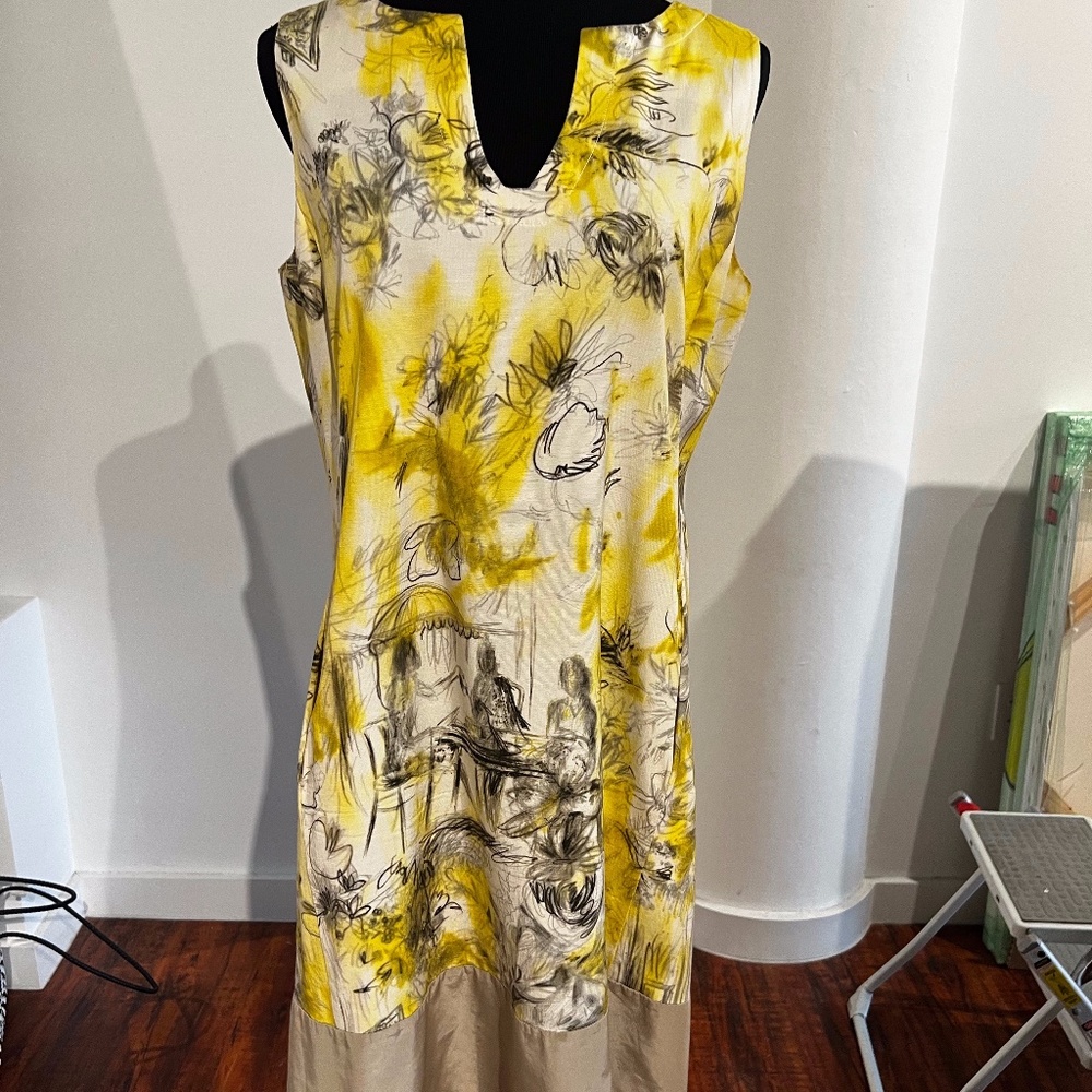 Piazza Sempione Yellow And Tan Dress Gem
